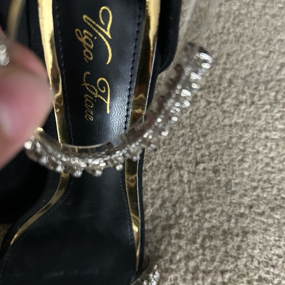 Black Rhinestone Embellished Heels - Picture 4 of 6